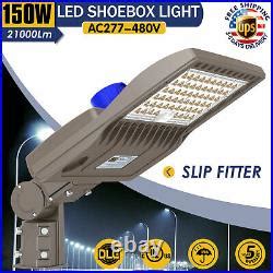 150W LED Shoebox Light Dusk To Dawn Industrial Parking Lot Pole Fixture