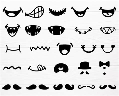 Cute Face Svg Bundle Face Mask Svg Mouth Animal Svg - Etsy