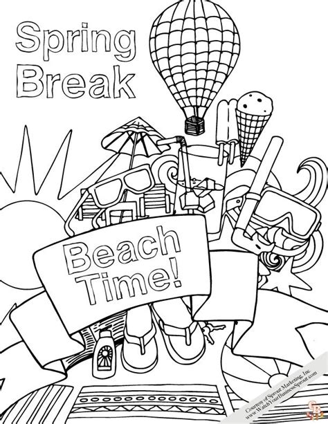 Spring Break Coloring Page