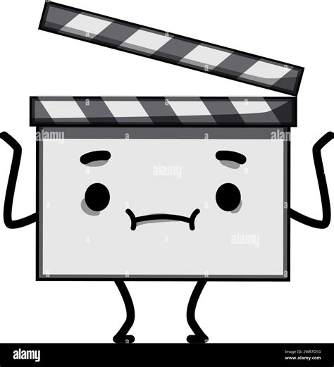 Clap Clapper Board Character Cartoon Vector Illustration Stock Vector