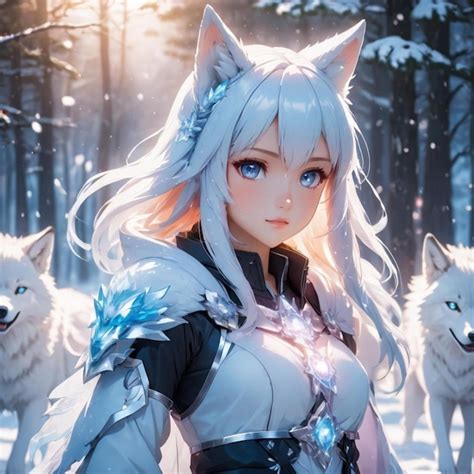 Premium AI Image | anime wolf girl