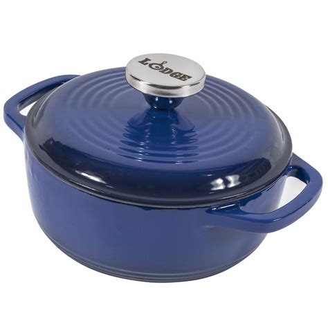 Lodge Ec D Qt Cast Iron Dutch Oven Enamel Indigo