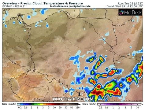 Pogoda na środę 29 lipca 2020 Burze przelotne opady deszczu i gradu