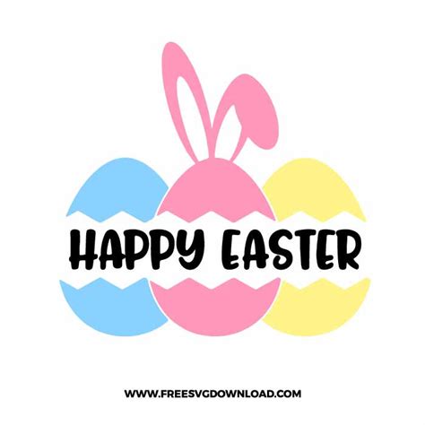 Bunny Svg Easter Svg Cricut Silhouette Cut File Cute Bunny Happy Easter