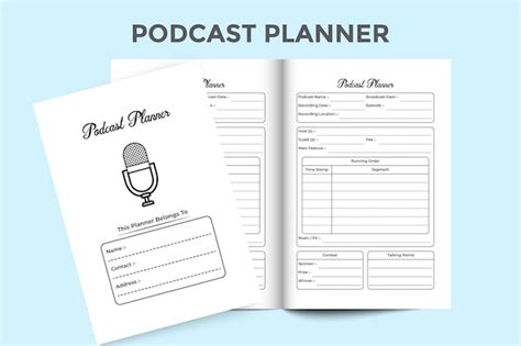 Premium Vector Podcast Planner KDP Interior Journal Regular Podcast