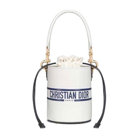 TÚi Dior Women Small Dior Vibe Bucket Bag White And Blue Smooth Calfskin