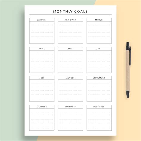 Organize Everything Easily With Yearly Goal Template Setting A Good