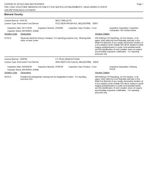 Fillable Online Food Safety And Sanitationflorida Department Of