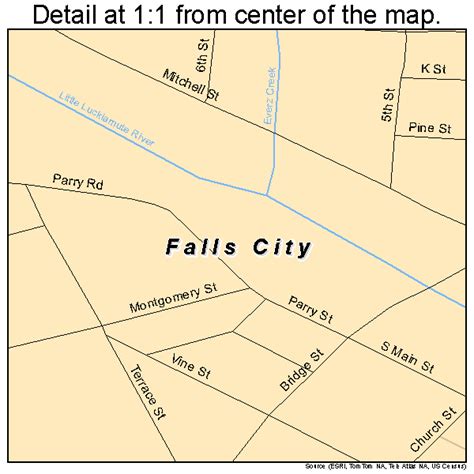 Falls City Oregon Street Map 4124550