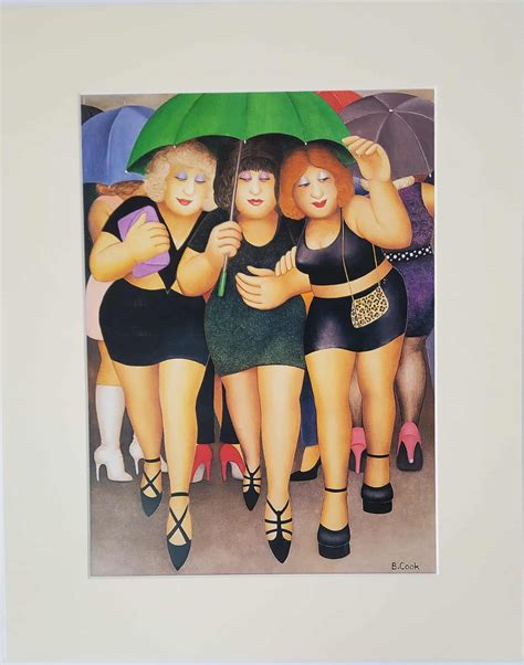 Clubbing in the Rain Mounted Print - Beryl Cook Prints