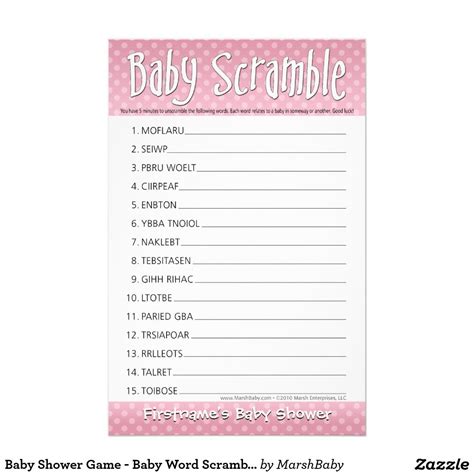 Baby Word Scramble And Answers Printable