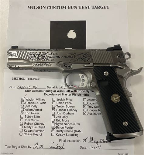 Wilson Combat Custom Engraved Cqb Elite Stainless Steel Acp