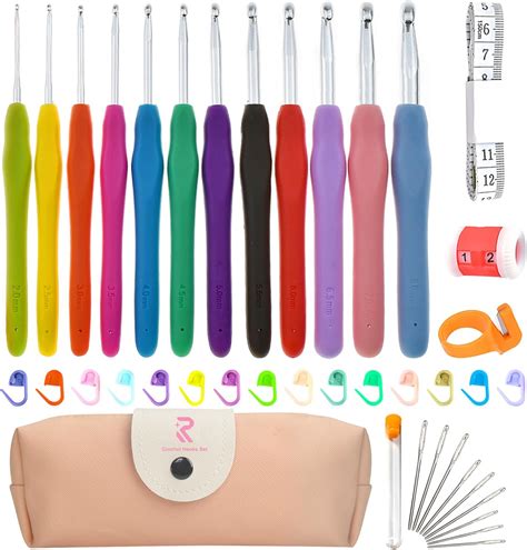 Crochet Hooks Set Realplus 12 Pcs 2mmb 8mmn Ergonomic Crochet Hooks Set For