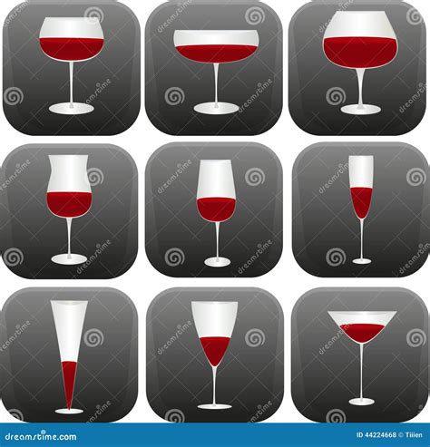 Different Shapes Of Wine Glasses Vector Illustration 44224668