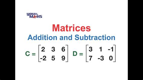 Matrices Addition And Subtraction Youtube