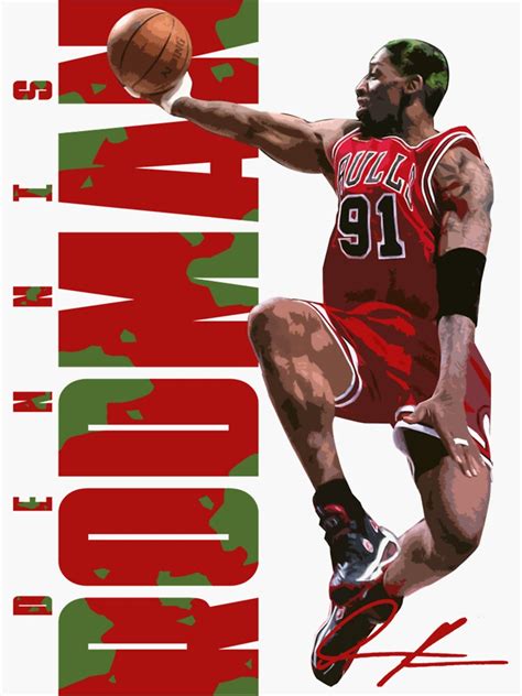 Dennis Rodman Fan Art Sticker For Sale By Hixsonrkoehler Redbubble