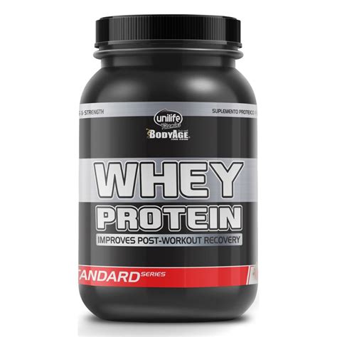 Whey Protein Morango Standard 900g Unilife 20g Proteina Saúde In Natura