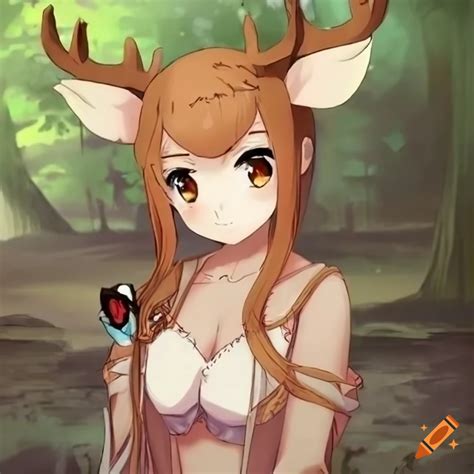 Artwork Of A Deer Girl In Anime Style On Craiyon