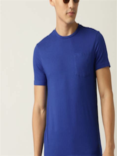 Buy United Colors Of Benetton Men Blue Solid Round Neck T Shirt