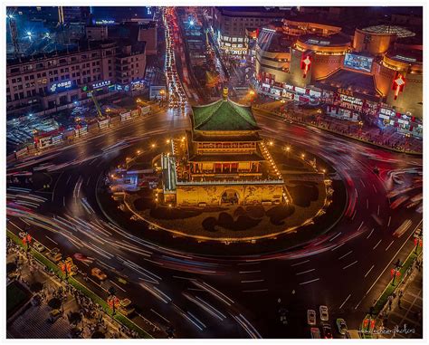 Bell Tower Xian Drone China