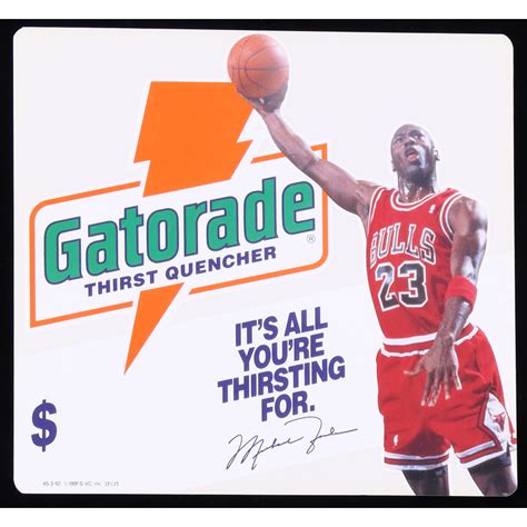 Michael Jordan Vintage Gatorade Store Window Decal Pristine Auction