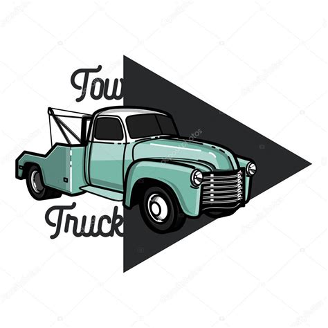 Color vintage car tow truck emblem Stock Vector Image by ©Netkoff ...