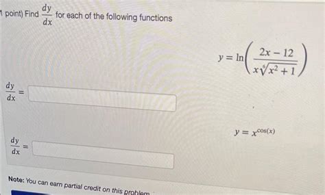 Solved I Point Find Dxdy For Each Of The Following Chegg