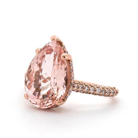 Pear Shape Pink Morganite Ring Christine K Jewelry