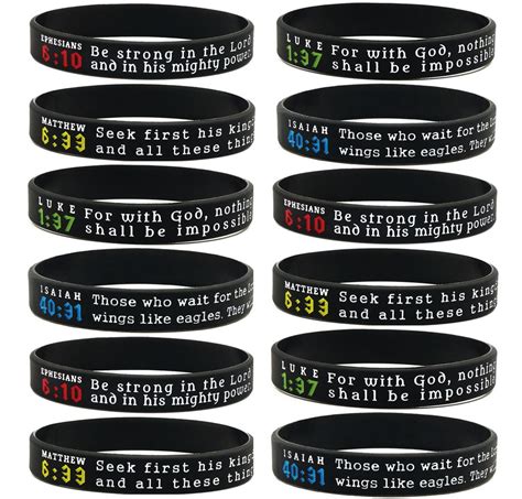 Pack Religious Silicone Bracelets With Bible Verses Wholesale