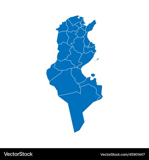 Tunisia Political Map Of Administrative Divisions Vector Image