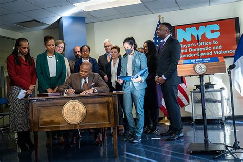 Mayor Adams Signs Two Bills Providing Support For Survivors Of Domestic