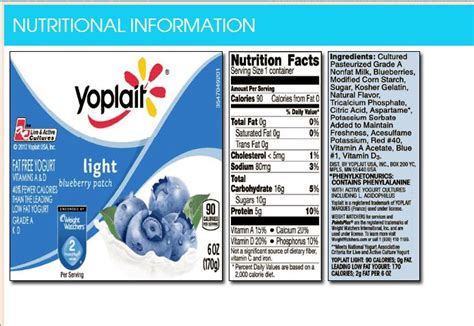 Yoplait Yogurt Ingredients Label - Pensandpieces