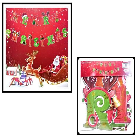 Merry Christmas Banner Red and Green Combination | Shopee Philippines