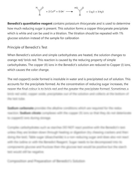 SOLUTION Benedict S Test Principle Preparation Procedure And Result