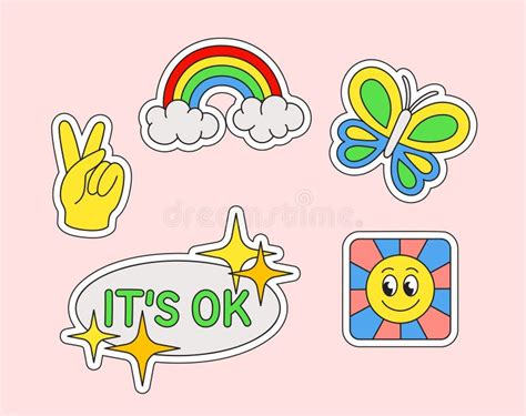 Retro Stickers Vector Set Stock Vector Illustration Of Quote 307313744