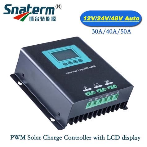 50A 40A 30A 12V 24V PWM Solar Charge Controller With LCD Display 30A