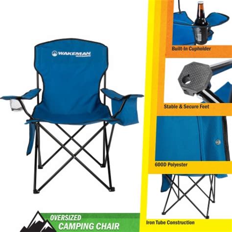 Camping Chair - 300Lb Capacity Folding Chair With Cupholder And Built ...