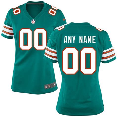 miami dolphins nike womens custom throwback jersey aqua miami