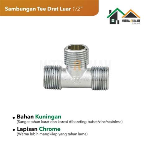 Jual Tee Cabang Tiga Nepel T 3 Sambungan Pipa Kran Drat Luar Male 1