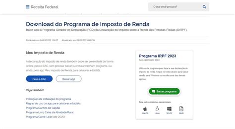 Imposto De Renda Como Baixar O Programa Do Irpf