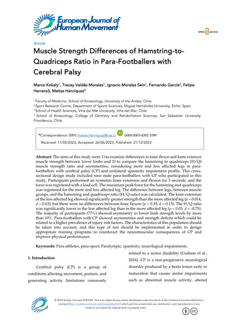 Pdf Muscle Strength Differences Of Hamstring To Quadriceps Ratio In