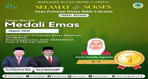 Prestasi Gemilang Siswa Man Gresik Keila Nanda Agustin Meraih Medali