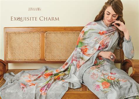 Jinaam S Dress Sakiya Digital Printed Jari Embroidered Cotton Satin