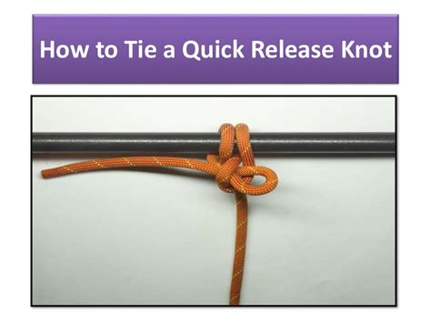 How To Tie A Quick Release Knot