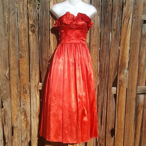 Vintage Gunne Sax Red Southern Belle Ruffle Ball Depop