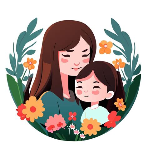 Premium Vector Mom And Daughter Love Background For Mothers Day