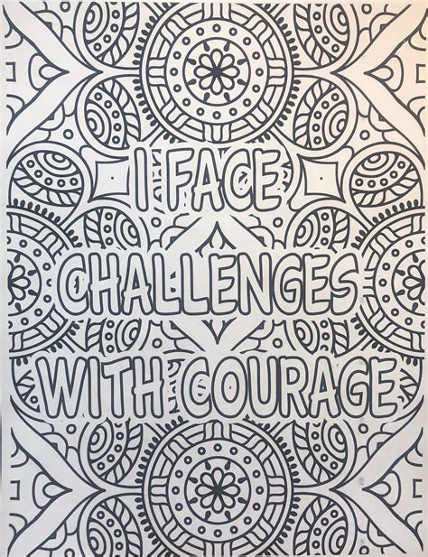 Printable Mental Health Affirmations Coloring Pages Etsy