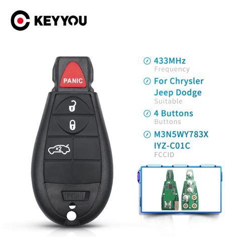 Keyyou M3N5Wy783X Iyz C01C 3 1 4 Gomb Fob 433Mhz A Dodge Jeep Chrysler