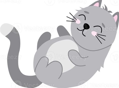 Cute Cartoon Grey Cat 13452799 Png