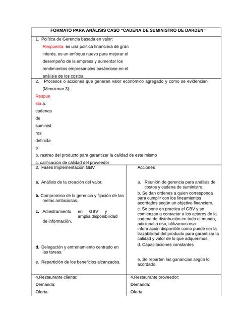 Actividad Evidencia Formato Para Desarrollo De Caso Formato Para